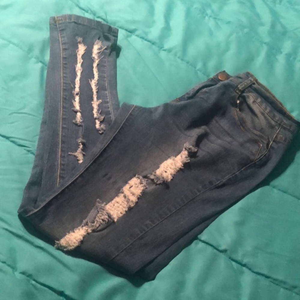 Distressed jeans